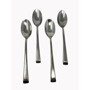 Mikasa Rockford Stainless Steel Flatware Set of 4 Oval Soup Spoons 8in Glossy